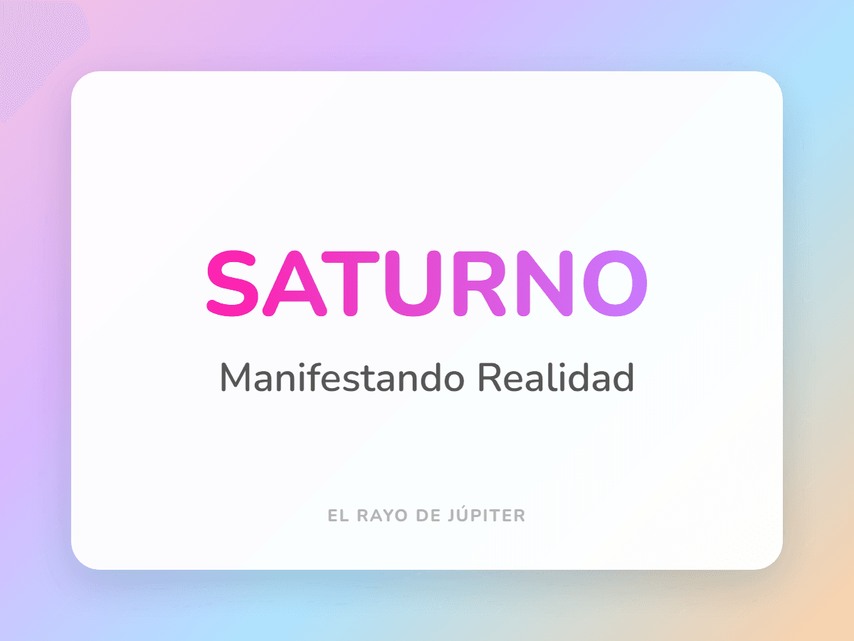 Imagen de portada de Saturno Manifestando Realidad